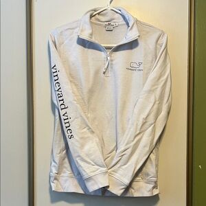 Vineyard Vines Preppy White Quarter-Zip Sweatshirt